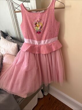 Disney Store Pink Princess Tulle Peplum Dress